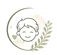 illustratie kind met blaadjes en hartje, koru icoon